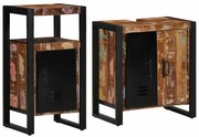 vidaXL Conjunto de Móveis para Banheiro com prateleira com armazenamento com porta 2 pcs
