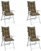 vidaXL Almofadões p/ cadeiras altas 4 pcs mesclado tecido cinza-acas.