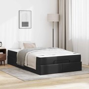 vidaXL Estrutura de cama com colchão com colchão 2 pcs Preto PVC