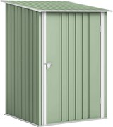 Outsunny Abrigo de Jardim Metálico 0,92 m² 100x103x160 cm com 1 Porta e Fecho para Armazenamento Ferramentas Verde Claro | Aosom Portugal