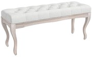 HOMCOM Banco Pé de Cama com Pés de Madeira e Assento Acolchoado para Dormitório Entrada Corredor 110x37x49 cm Creme | Aosom Portugal