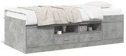 vidaXL Sofá-cama com gavetas sem colchão 100x200 cm cinzento cimento