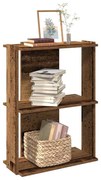 vidaXL Estante c/ 3 prateleiras derivados de madeira cor madeira velha