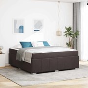 vidaXL Estrutura da Cama com colchão Marrom Escuro 180 x 200 cm tecido