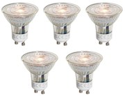 Set van 5 GU10 50mm LED lampen helder 4.5W 360 lm 2700K