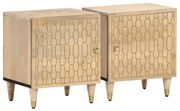 vidaXL Mesas de cabeceira 2 pcs 40x33x46 cm madeira mangueira maciça