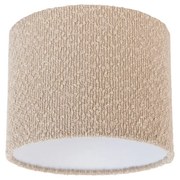 Abajur de tecido bege com tecido de pelúcia 18/18/14 Moderno