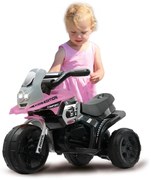 Mota infantil elétrica a bateria 6V E-Trike Racer Rosa