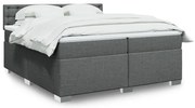 vidaXL Cama com molas/colchão 200x200 cm tecido cinzento-escuro