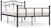 vidaXL Estrutura de cama em metal 140x200 cm preto