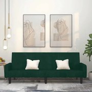 vidaXL Sofá-cama de 2 lugares veludo verde-escuro