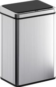 HOMCOM Lixeira com sensor 40 L Aço inoxidável Lixeira automática com tampa de fecho suave Sensor de movimento 35,5 x 26 x 55 cm Prata | Aosom Portugal