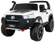 Carro elétrico para Crianças Toyota Hilux 12V, 4x4 Rodas Espuma EVA, Assento couro ecológico Branca