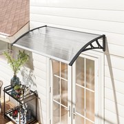 Marquise para Portas e Janelas 110x60 cm com Painéis de Policarbonato e Barras de Alumínio Transparente