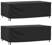 Capas móveis de jardim 2pcs 229x113x73cm impermeável 420D preto