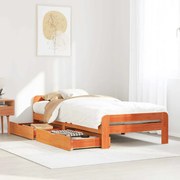 vidaXL Cama sem colchão 75x190 cm madeira de pinho maciça castanho-mel