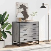 Cómoda com 4 Gavetas - 70x41x70 cm deriv. madeira - cinzento sonoma