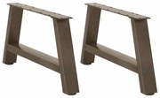 vidaXL Pés para mesa de centro em formato A, 2 peças, 70x (30-31) cm, aço