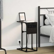 vidaXL Mesa-de-cabeceira Carvalho preto 41.5 x 26 x 60.5 cm
