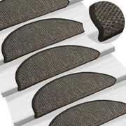 vidaXL Tapetes escada adesivos aspeto sisal 15 pcs 56x17x3cm antracite