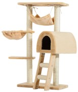 PawHut Árvore para Gatos Raspador com Plataforma Casinha Escada Veludo