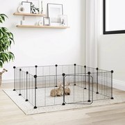 vidaXL Gaiola p/ animais de 12 painéis c/porta 35x35 cm aço preto