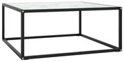 vidaXL Mesa de centro 80x80x35 cm vidro mármore branco