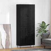 vidaXL Buffê 2 pcs Carvalho Preto Madeira engenheirada e vidro