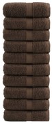 vidaXL Toalhas de bidé premium SOLUND 10pcs 30x50 cm 600 gsm castanho