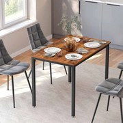 Mesa de jantar para 4 pessoas 70 x 110 x 77 cm Castanho Vintage-preto