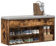 vidaXL Banco sapatos carvalho fumado 102x30,5x45 cm derivados madeira