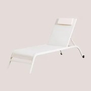 Espreguiçadeira Reclinável Therys Com Almofada Gardénia Branco - Sklum