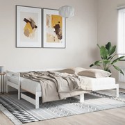 Sofá-cama com gavetão 90x200 cm madeira de pinho maciça branco