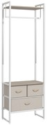 Suporte para Cabides com 3 Gavetas de Tecido Barra para Pendurar e Pra