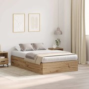 vidaXL Cama de Armazenamento Carvalho Artisan 120 x 200 cm