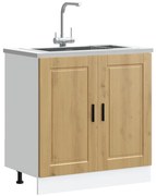 vidaXL Armário base para lavatório "Porto" Carvalho Artesanal