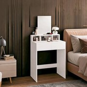 Toucador com espelho grande com 2 gavetas 40 x 60 x 127 cm Branco