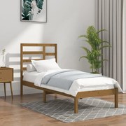 Estrutura cama pequena solteiro 75x190 cm madeira castanho mel