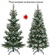 Árvore de Natal artificial fina e flocada de neve de 7 pés