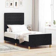vidaXL Estrutura de Cama Preta 80x200 cm