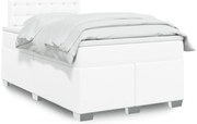 vidaXL Cama boxspring com colchão 120x190 cm couro artificial branco