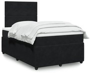 vidaXL Cama boxspring com colchão 120x200 cm veludo preto