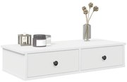 vidaXL Prateleira parede c/ gavetas 80x34x17 cm deriv. madeira branco