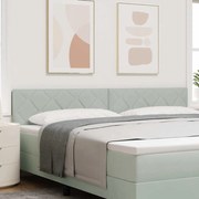vidaXL Cabeceira design de blocos de diamante cinza claro, 200cm em veludo
