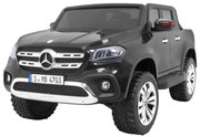Carro elétrico para Crianças 2 Lugares Mercedes Benz X-Class 2x12V 4x4 Rodas Espuma EVA, Assento de couro Preto