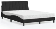 vidaXL Cama com colchão Hanko 140x190 cm veludo preto