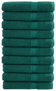 vidaXL Toalhas premium SOLUND 10 pcs 100x200 cm 600 gsm verde