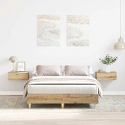 Estrutura de cama sem colchão 135x190 cm carvalho artesanal