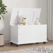 vidaXL Arca arrumação c/ rodas ALTA 73x39,5x43 cm pinho maciço branco