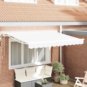Toldo Retrátil Manual Branco 350x200 cm Tecido e Alumínio